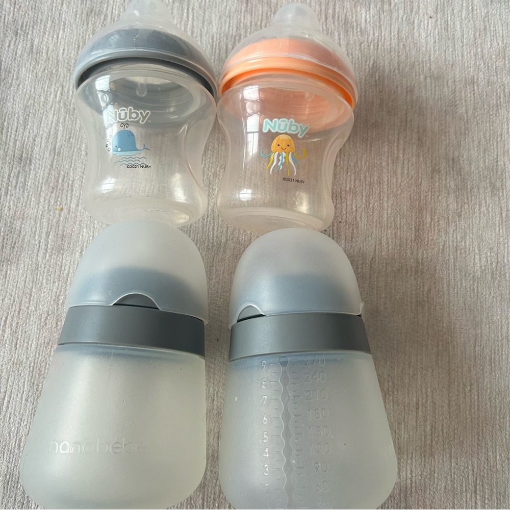 Nuby and Nanobebe Baby Bottles Set